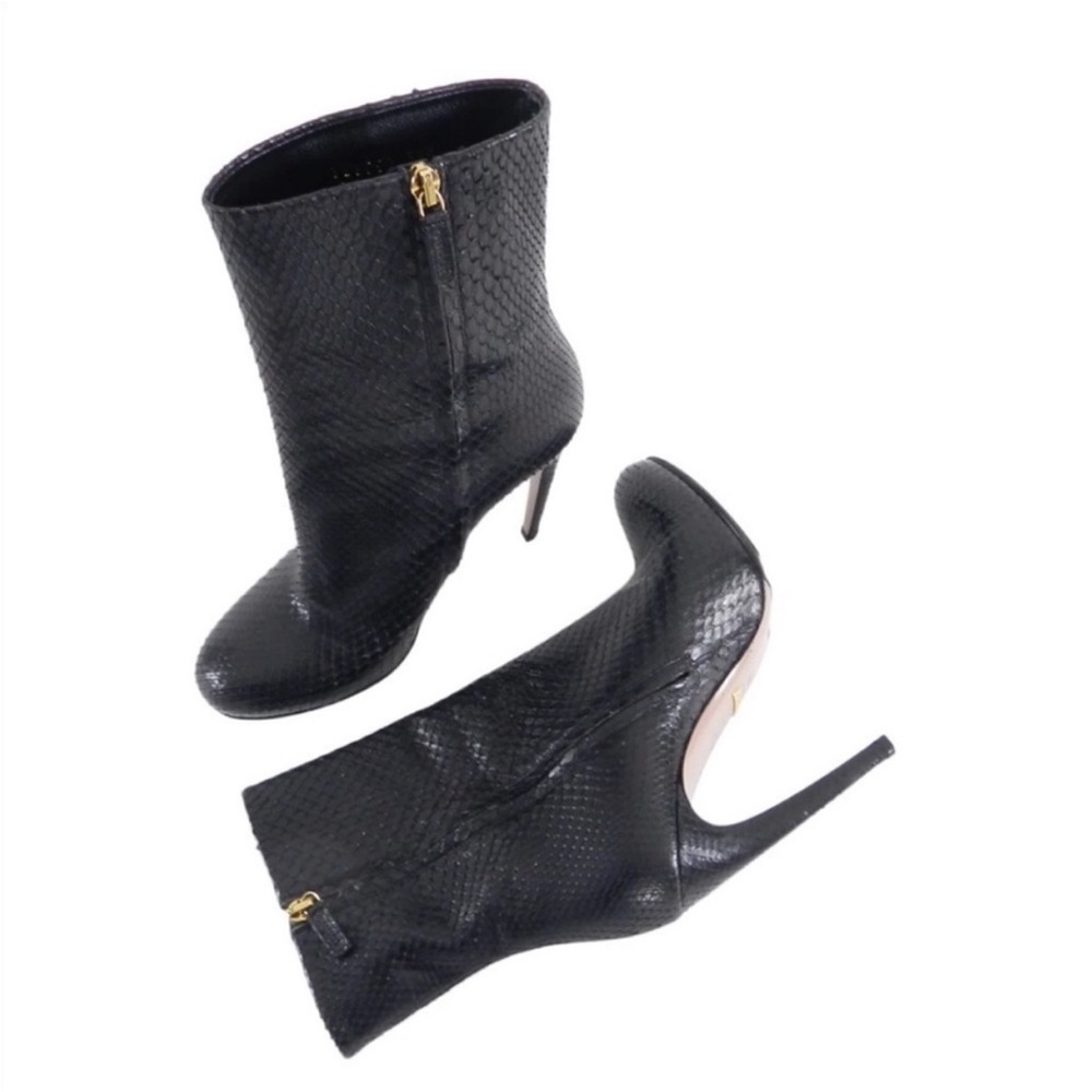 Gucci Black Python Booties Size 38.5 - image 2